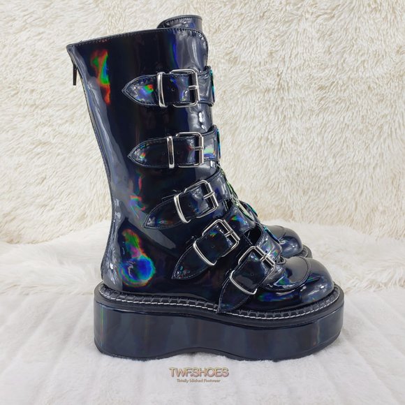 Platform Heart Metal Plates Buckle boot Emily 330 - Picture 7 of 16